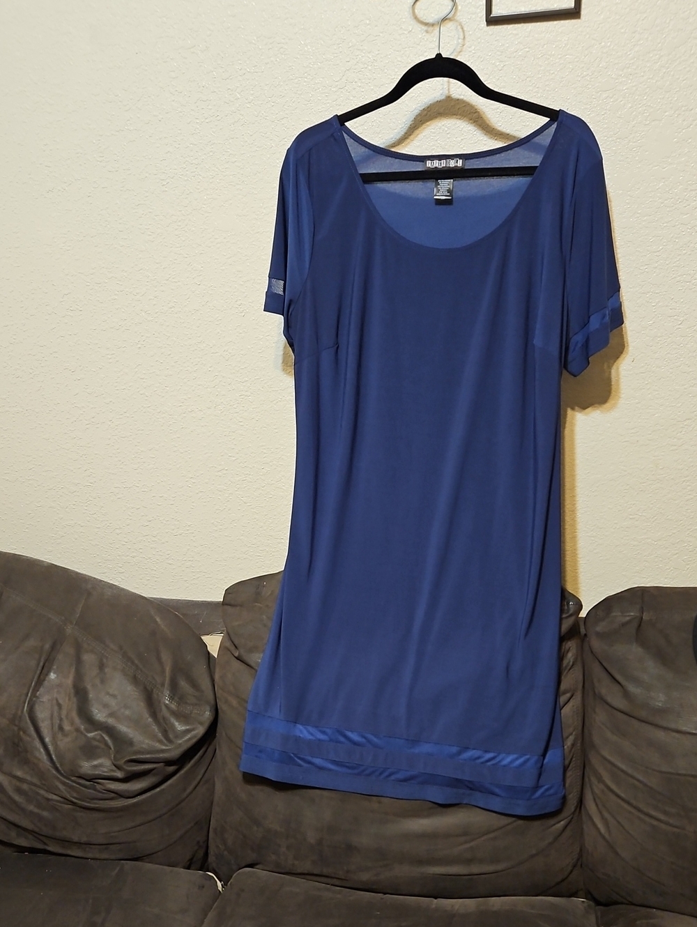 paper doll Navy Short Sleeve Midi Dress